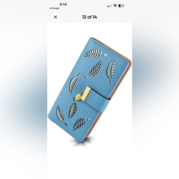 Women Long Clutch PU Leather Wallet Pocket Purse Credit Card Slips Sky Blue - Picture 3 of 14